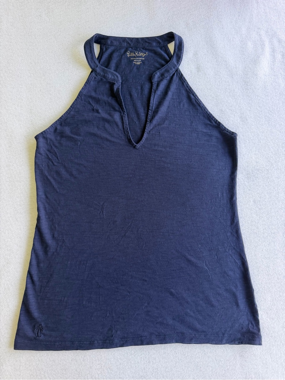 Lilly Pulitzer Navy V-Notch Halter Tank Top